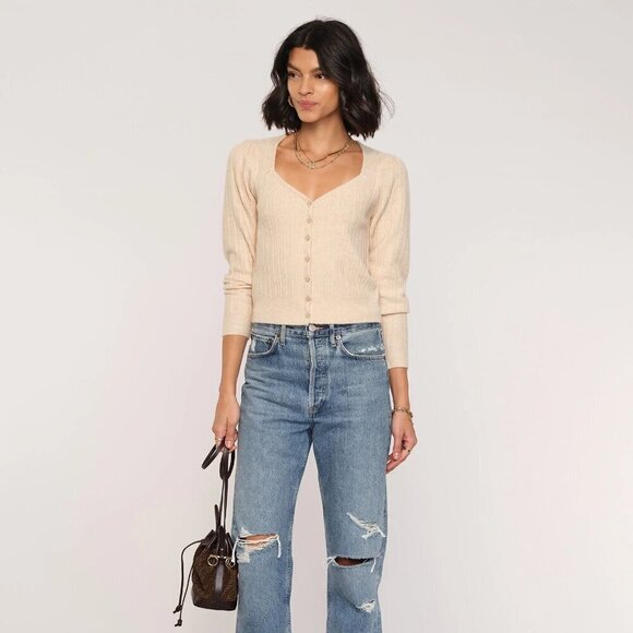 Heartloom  The Pedretti Cardi- Heathered GREY Button Down Soft Cardigan- Small - Picture 2 of 13